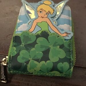 Loungefly Tinkerbell Green and Blue Clover Wallet